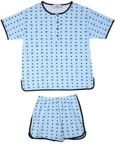 Chiara Ferragni Logomania Pajamas Set - Blue
