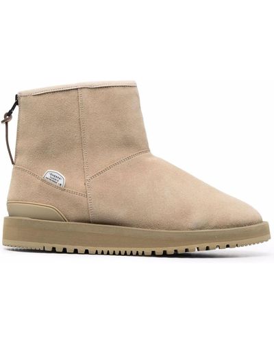 Suicoke Beige Suede Ankle Boots - Natural