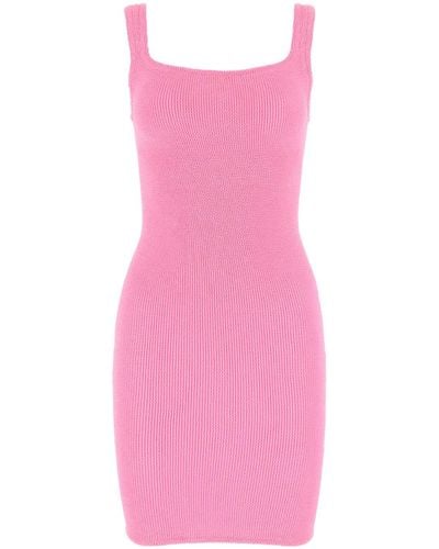 Hunza G Fluo Stretch Nylon Tank Mini Dress - Pink