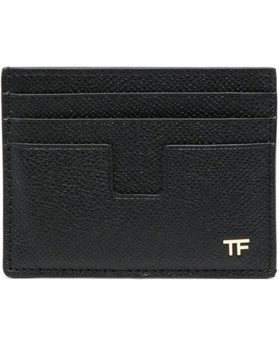 Tom Ford Logo-plaque Leather Cardholder - Black