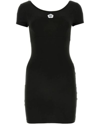 KENZO Stretch Cotton Mini Dress - Black