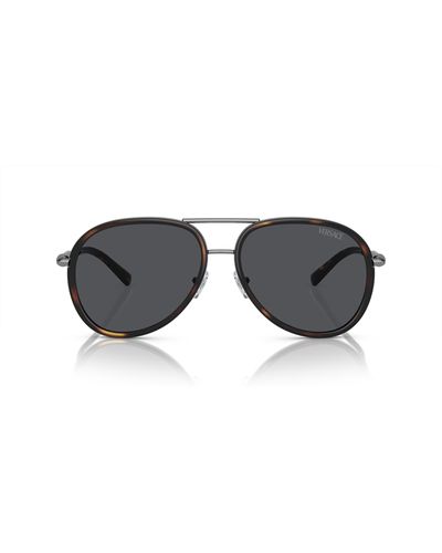 Versace Ve2260 Havana Sunglasses - Grey