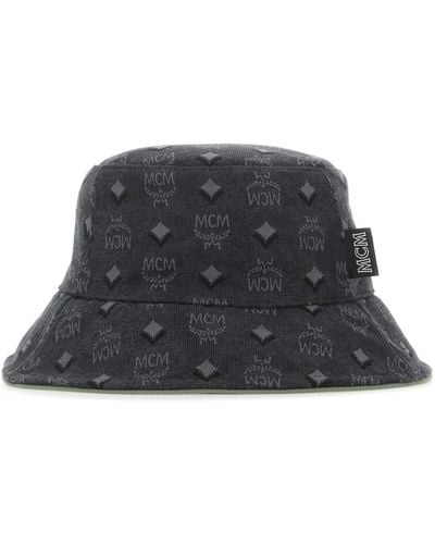 MCM Embroidered Fabric Hat - Black