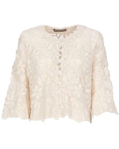 D.Exterior Embroidered Lace Tulle Coat 50655 5NUDON