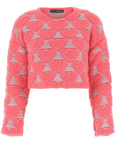 Marco Rambaldi Embroidered Acrylic Blend Sweater - Pink