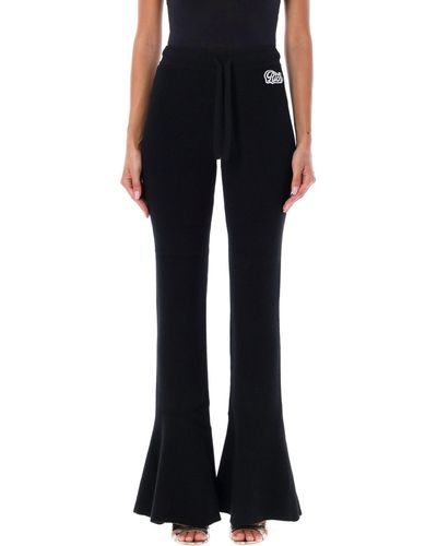 Alessandra Rich Wool Blend Knitted Trousers - Black