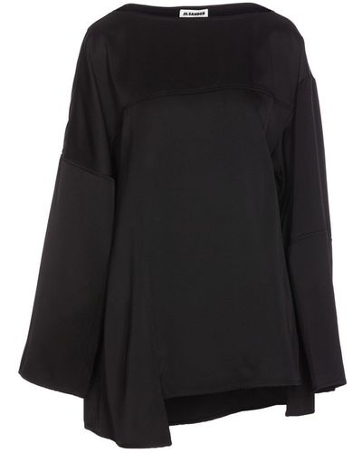 Jil Sander Crewneck Asymmetric Sweatshirt - Black