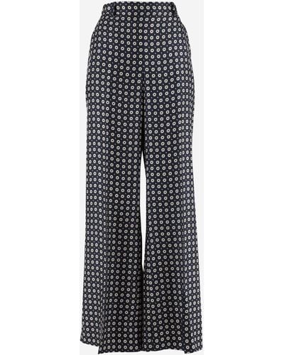 Ralph Lauren Silk Pants With Geometric Pattern - Blue