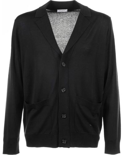 Paolo Pecora Cardigan With Pockets And Buttons - Black