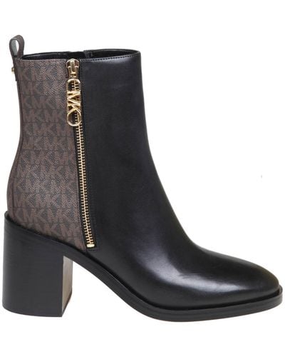 Michael Kors Leather Ankle Boot - Black