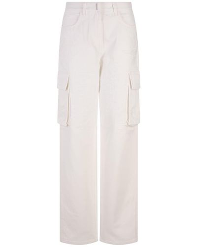Givenchy Denim Cargo Pants - White