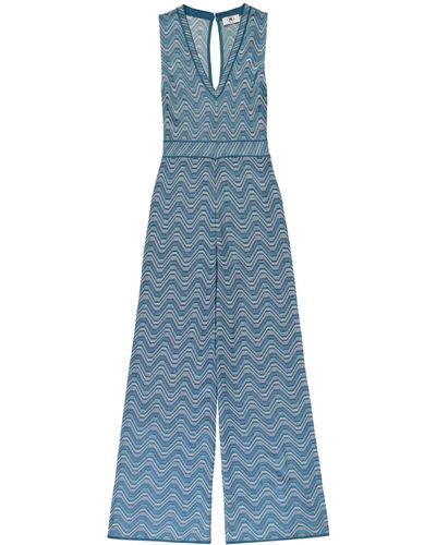 M Missoni Viscose Jumpsuit - Blue