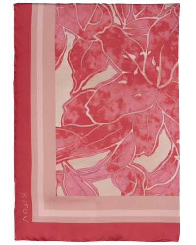 Kiton Printed Silk Scarf - Pink