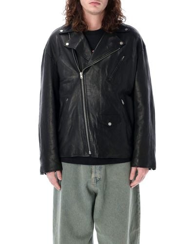 Acne Studios Leather Biker Jacket - Black