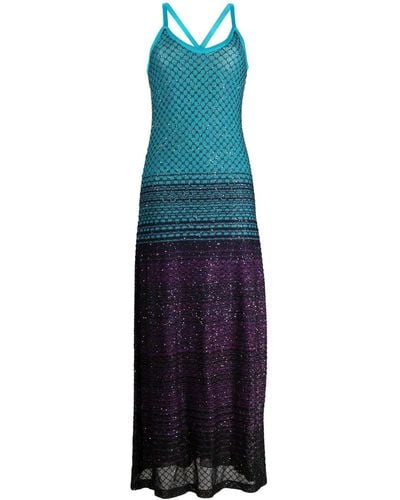 Missoni Sequin-embellished Knit Max Dress - Blue