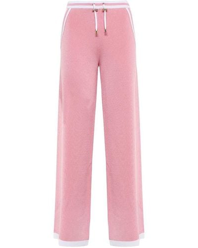 Balmain Wide Leg Knitted Pants - Pink