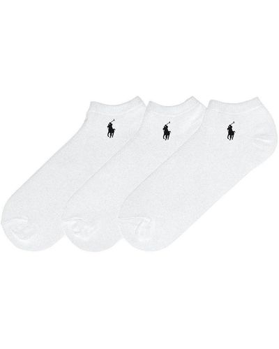 Ralph Lauren Pack Of Three Ghost Cotton-blend Ankle Socks - White