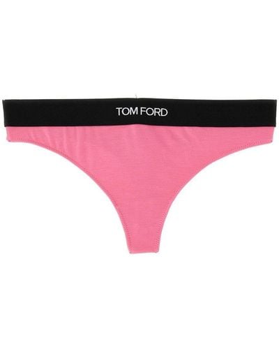 Tom Ford Logo Waistband Thong - Pink