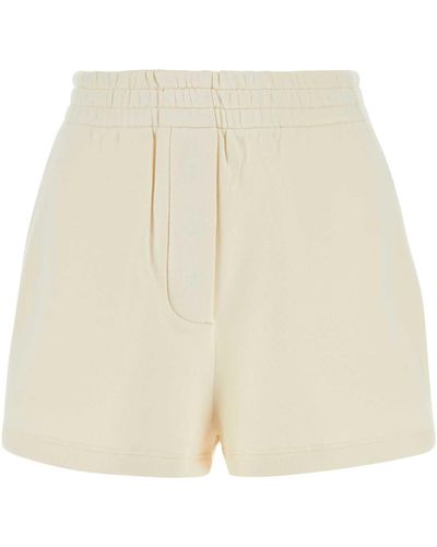Prada Cream Cotton Shorts - Natural