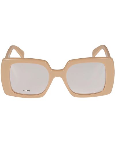 Celine Logo Sided Square Lens Glasses - Pink