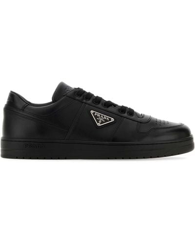 Prada Leather Downtown Sneakers - Black
