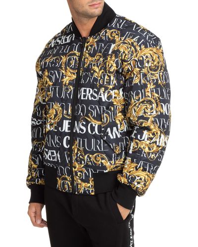 Versace Logo Couture Bomber Jacket - Gray