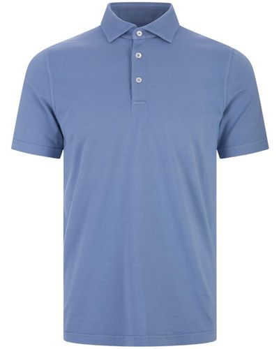 Fedeli Cerulean Polo Shirt - Blue