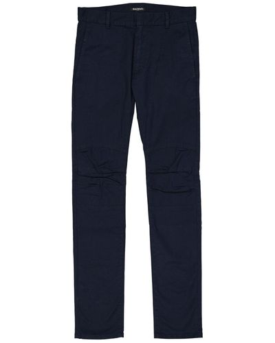 Balmain Slim Cotton Trousers - Blue