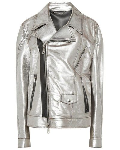 Dolce & Gabbana Leather Jacket - Grey