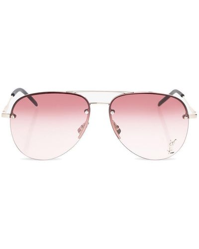Saint Laurent Pilot-Framed Sunglasses - Pink