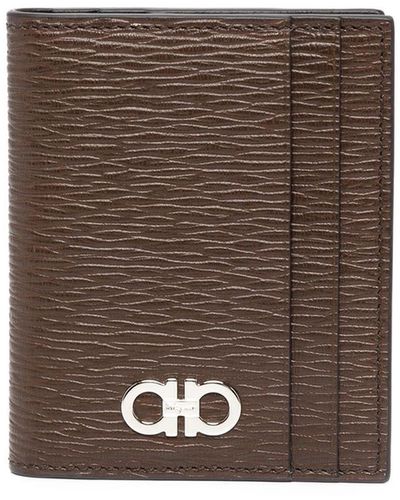 Ferragamo Bi-fold Leather Card Holder - Brown