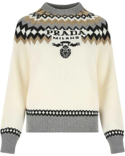 Prada Embroidered Cashmere Sweater - Black