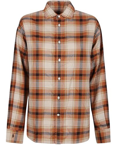 Ralph Lauren Long Sleeve Button Front Shirt - Brown