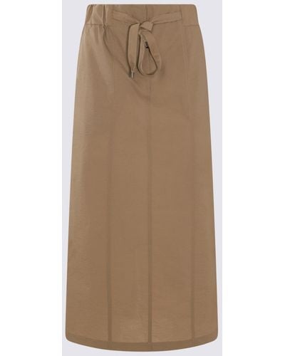 Brunello Cucinelli Light Cotton Blend Skirt - Natural