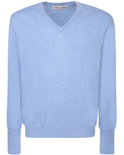 Ballantyne V-Neck Sweater - Blue