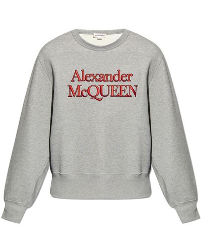 Alexander McQueen Sweatshirt With Logo - Grey