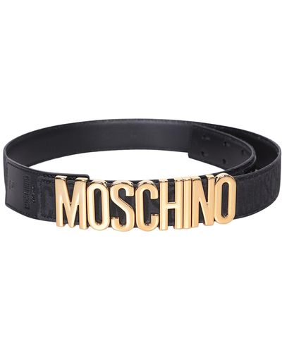 Moschino And Logo Belt - Black