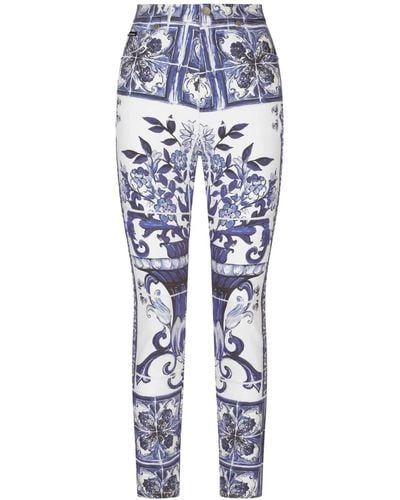 Dolce & Gabbana Pantaloni 5 Tasche St Maiolica - Blue