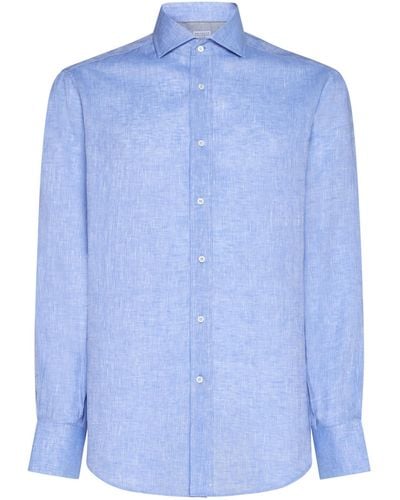 Brunello Cucinelli Shirts - Blue