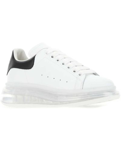 Alexander McQueen Leather Sneakers With Leather Heel - White