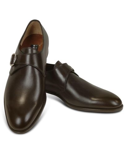 Fratelli Rossetti Calf Leather Monk Strap Shoes - Brown