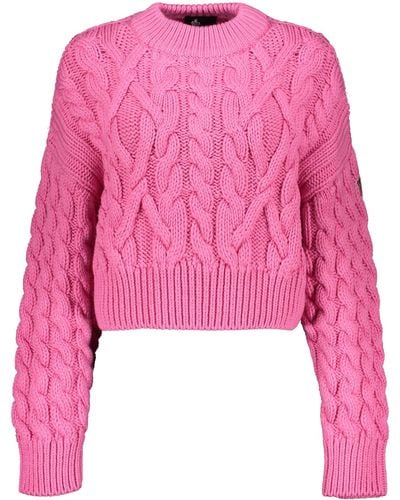 3 MONCLER GRENOBLE Tricot-Knit Wool Jumper - Pink