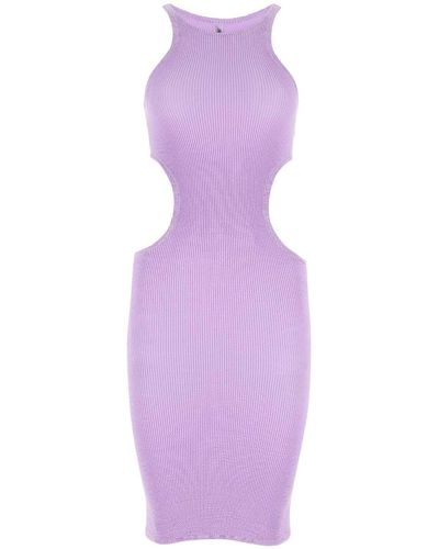 Reina Olga Lilac Stretch Nylon Ele Mini Dress - Purple