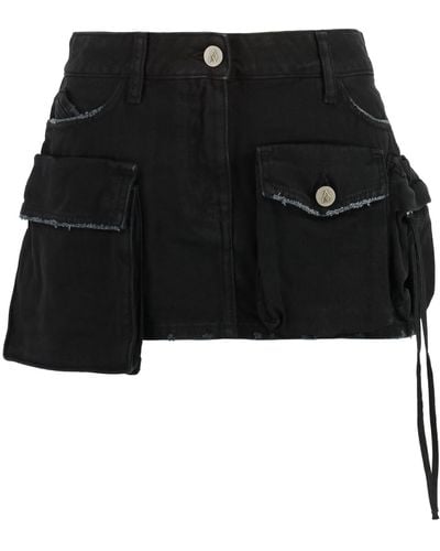 The Attico Fay Denim Mini Skirt - Black