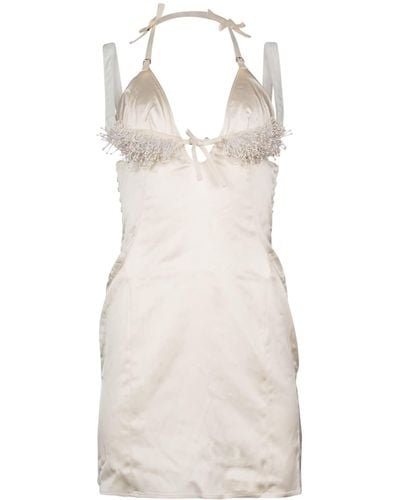Jacquemus Spaghetti Strap Mini Dress - White