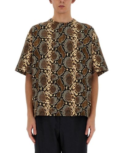 Jil Sander T-Shirt With Animal Pattern - Black