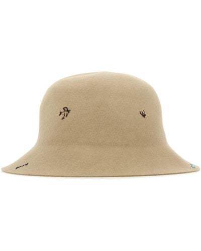 SUPERDUPER Sand Felt Freya Bucket Hat - Natural