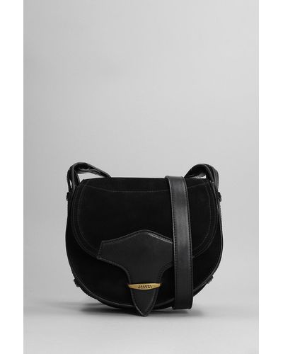 MARANT ETOILE Botsy Shoulder Bag In Black Suede And Leather