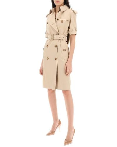 Burberry Short Sleeve Trench Coat - Natural