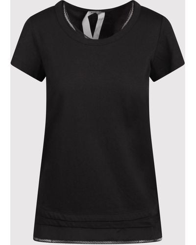 N°21 T-shirt With Silk Details - Black